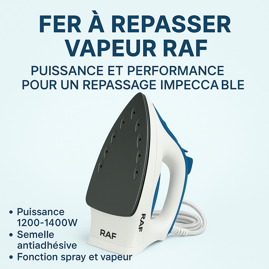 Fer à Repasser Vapeur RAF - Puissance et Performance pour un Repassage Impeccable