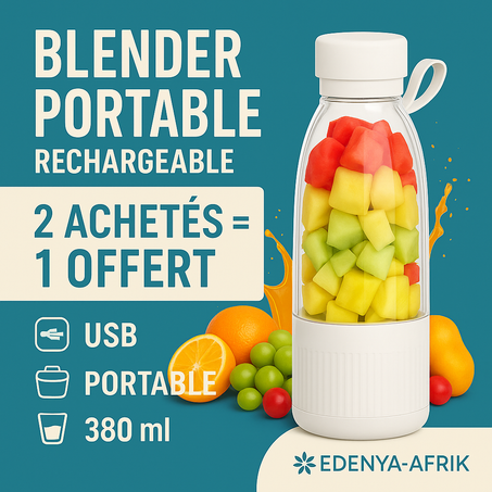 Blender Portable Rechargeable – Préparez Vos Jus Frais en Toute Liberté !