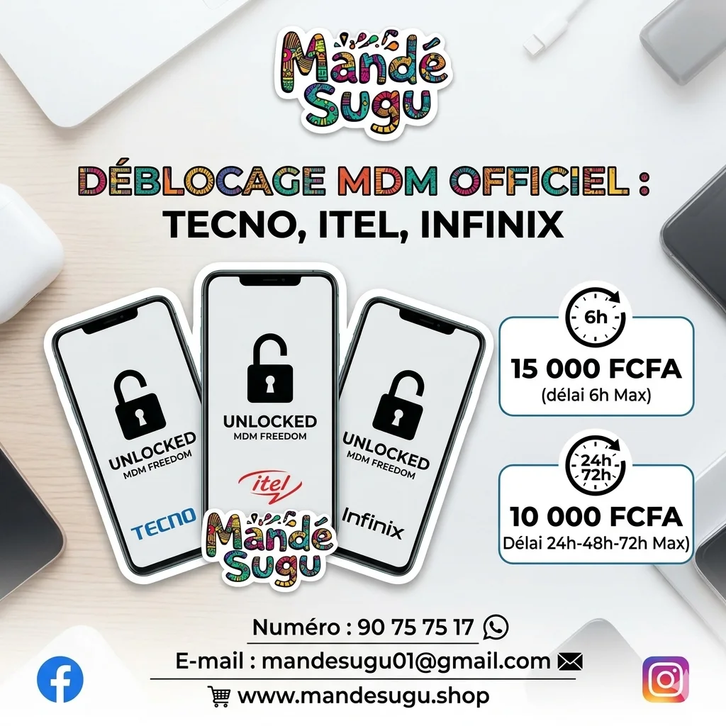 DÉBLOCAGE OFFICIEL MDM TECNO, ITEL & INFINIX