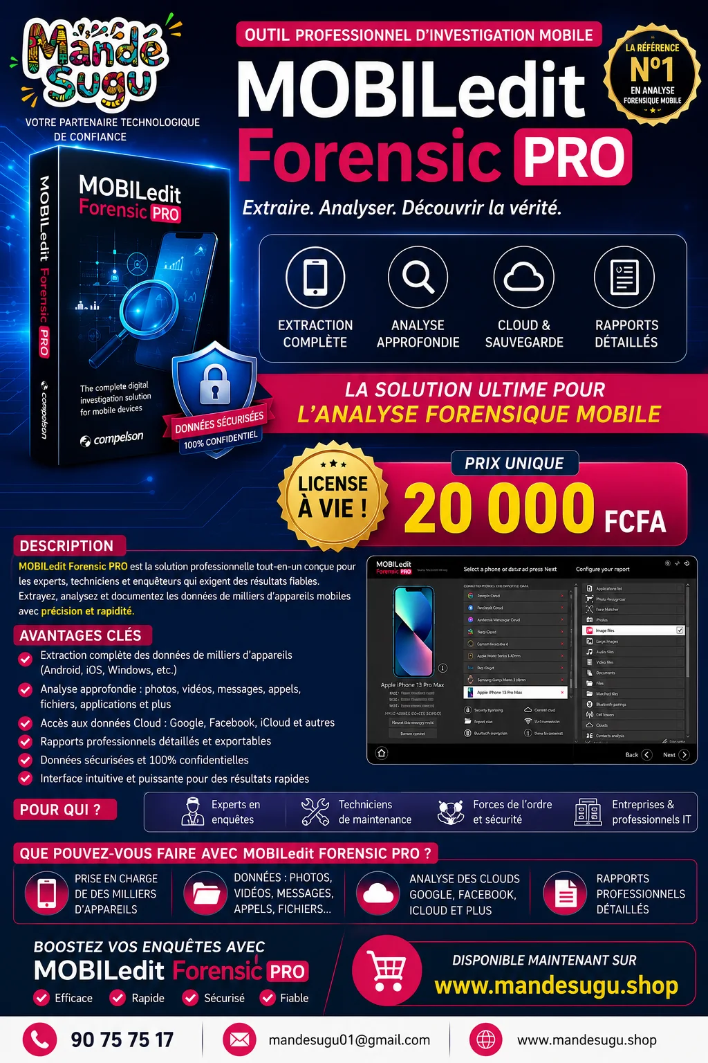 MOBILedit Forensic PRO – Licence à vie !