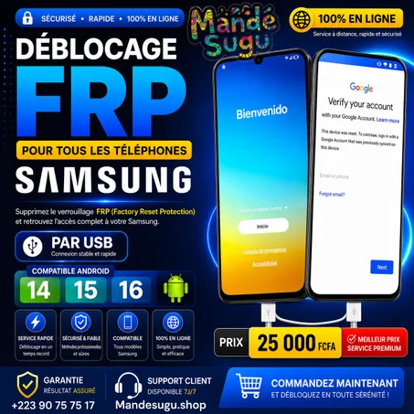 Déblocage Frp Samsung Android 14, et & 16
