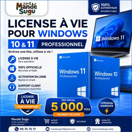 Licence Windows 10 & 11 Professionnel – À Vie !