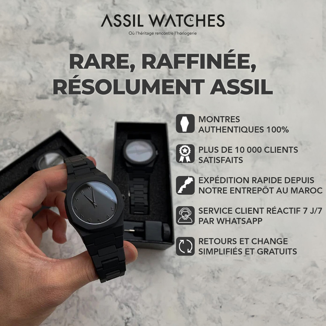 ASSIL Montre Noire Style Arabe