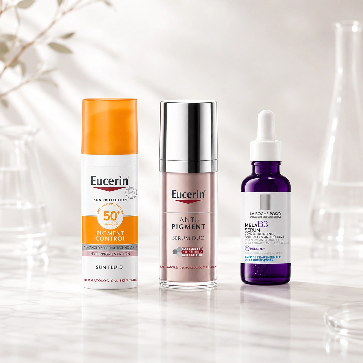 Routine Anti-Taches Premium — Protocole Dépigmentant Intensif Sérum + Crème Protection SPF (Multi-Marques Hyperpigmentation & Mélasma)
