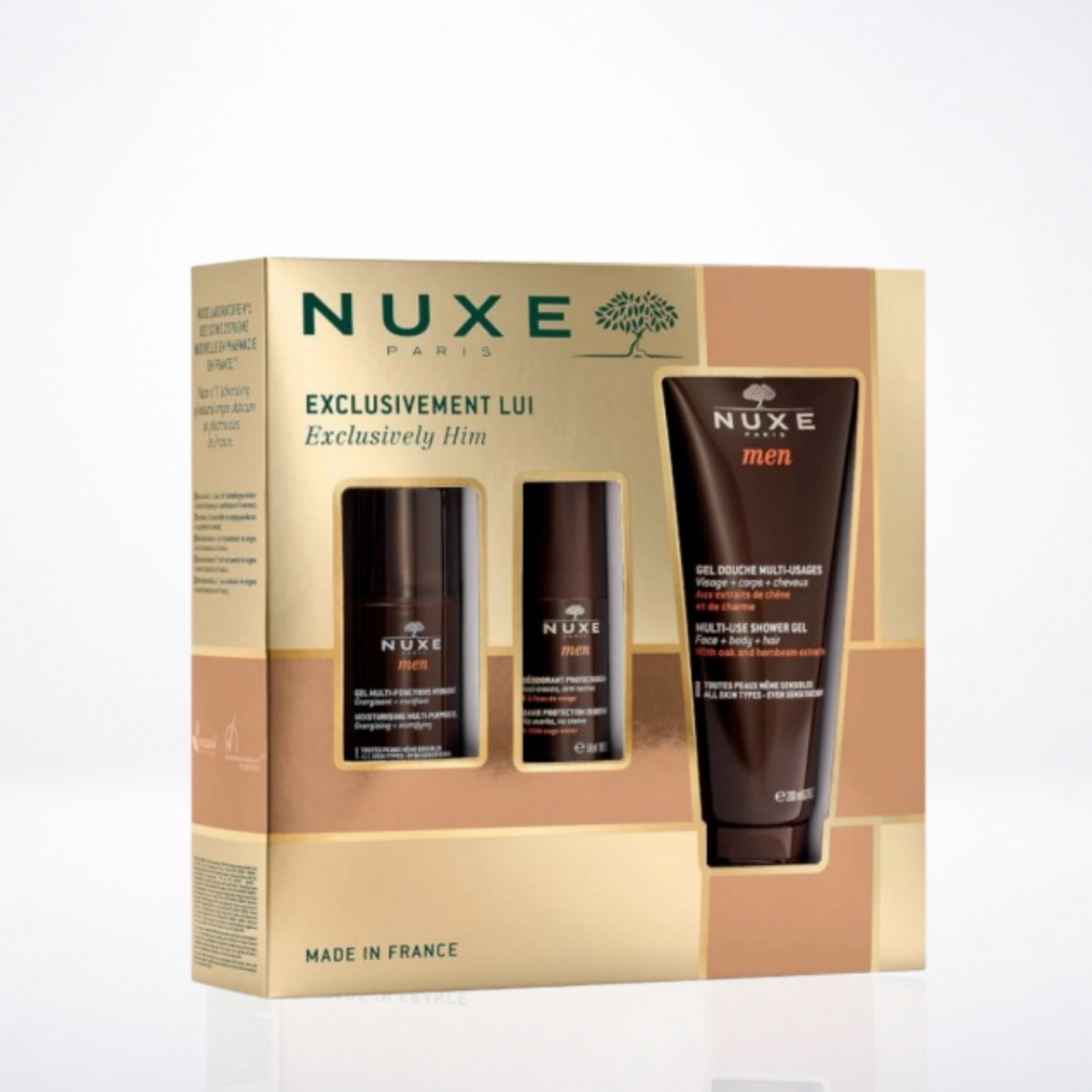 Nuxe Coffret Exclusivement Lui - Set Soins Homme Complet Gel Hydratant Déodorant Gel Douche