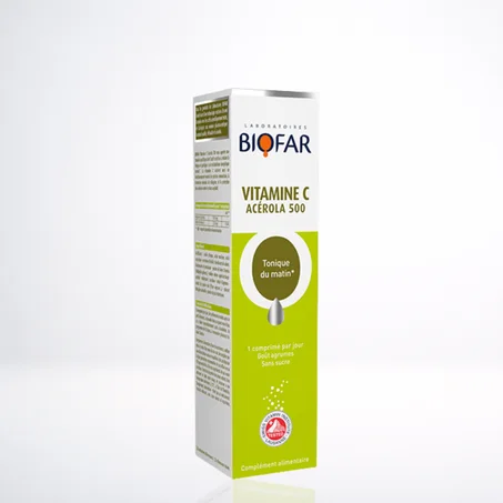 BIOFAR Vitamine C Acerola 500 20 Comprimés - Anti-Fatigue