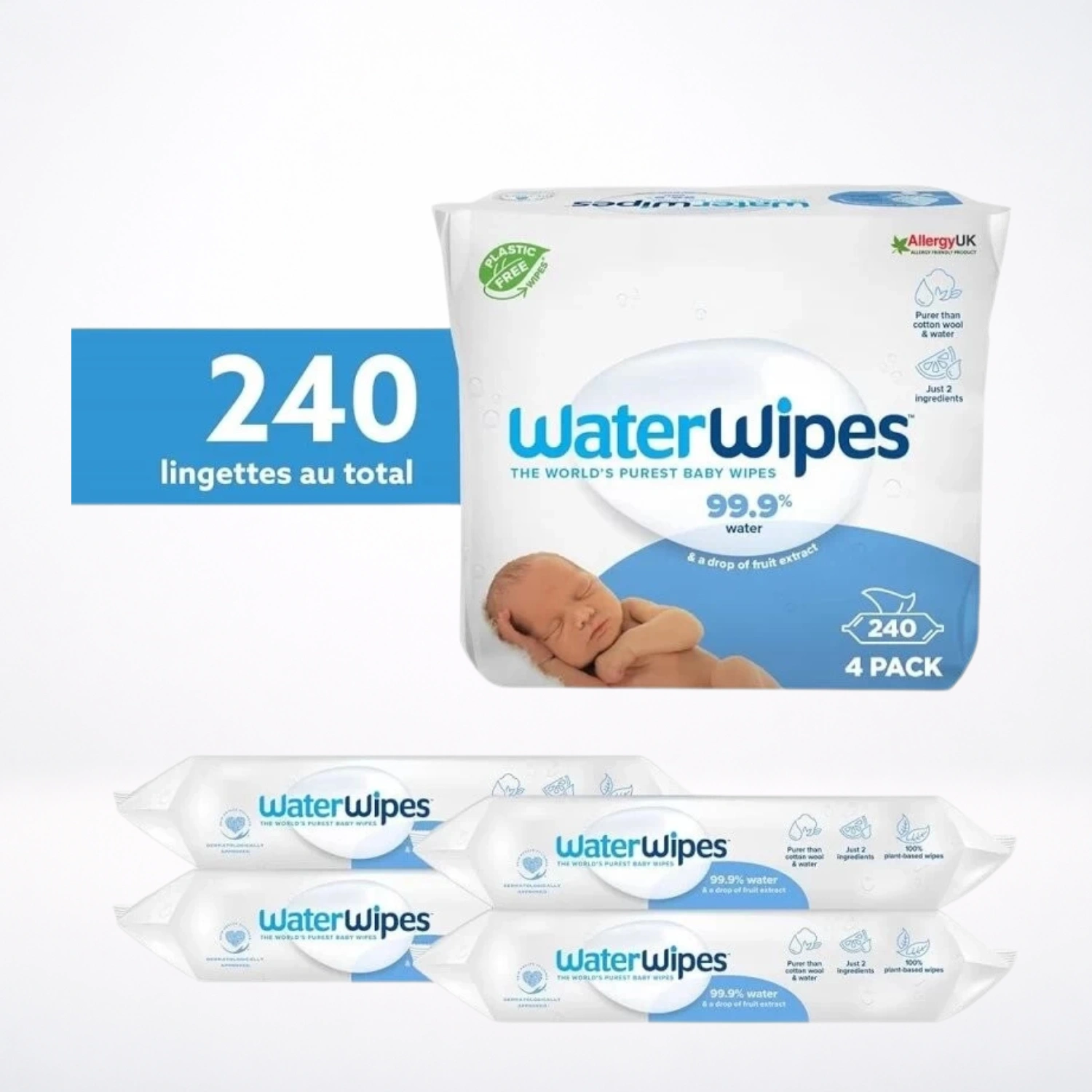 WATERWIPES LINGETTES BEBE B240