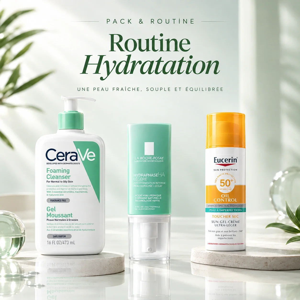 Routine Complète Hydratation & Éclat – Nettoyage, Hydratation Intense & Protection SPF50+