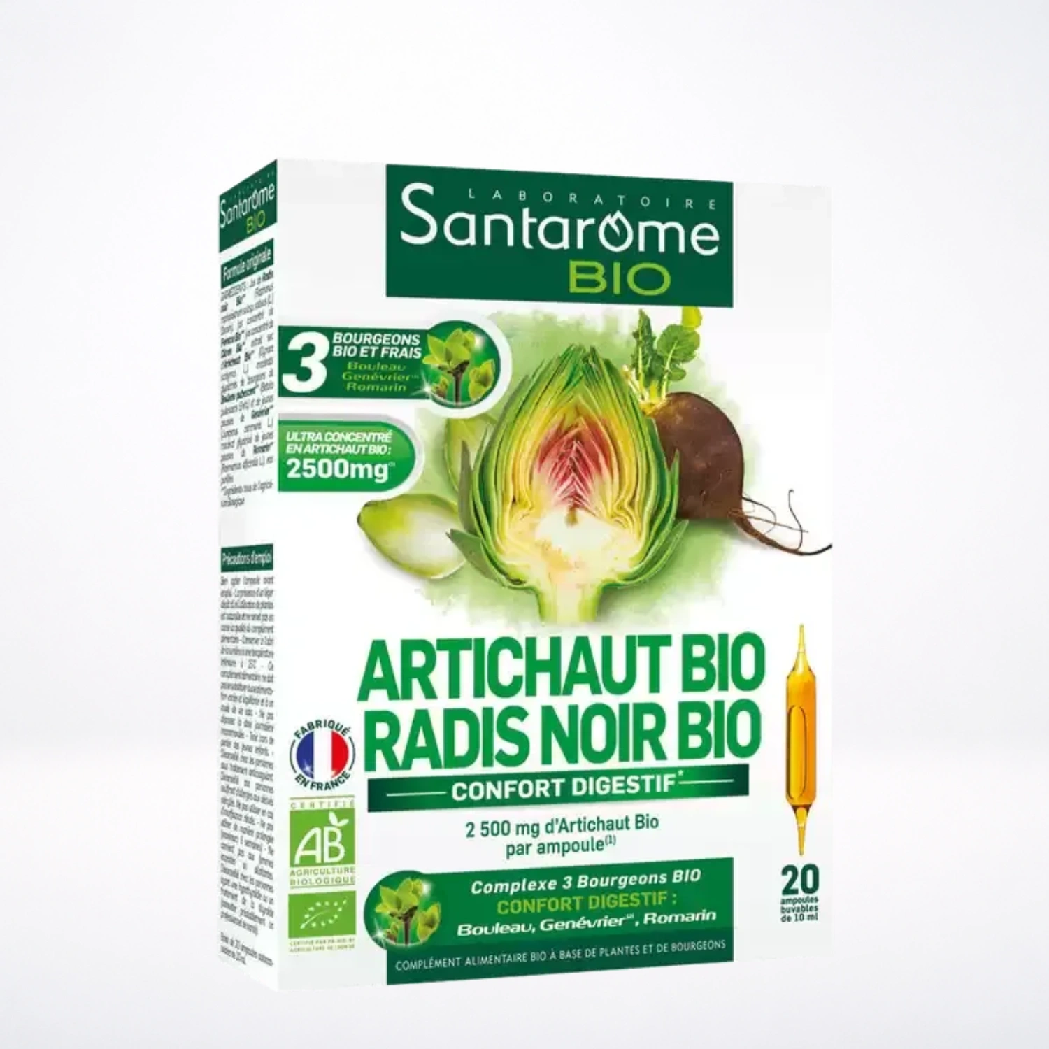 SANTAROME Artichaut BIO Radis Noir BIO | 20 ampoules