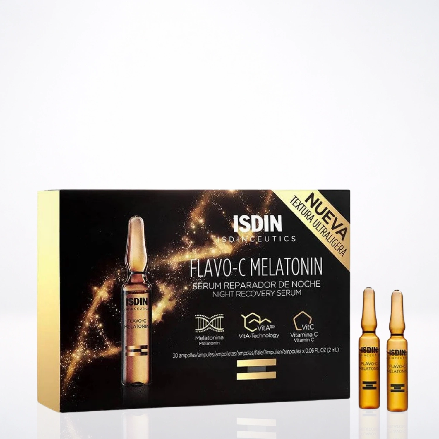ISDIN Isdinceutics Flavo-C Melatonin Nuit 30x2ml - Ampoules Nuit Mélatonine Anti-Stress