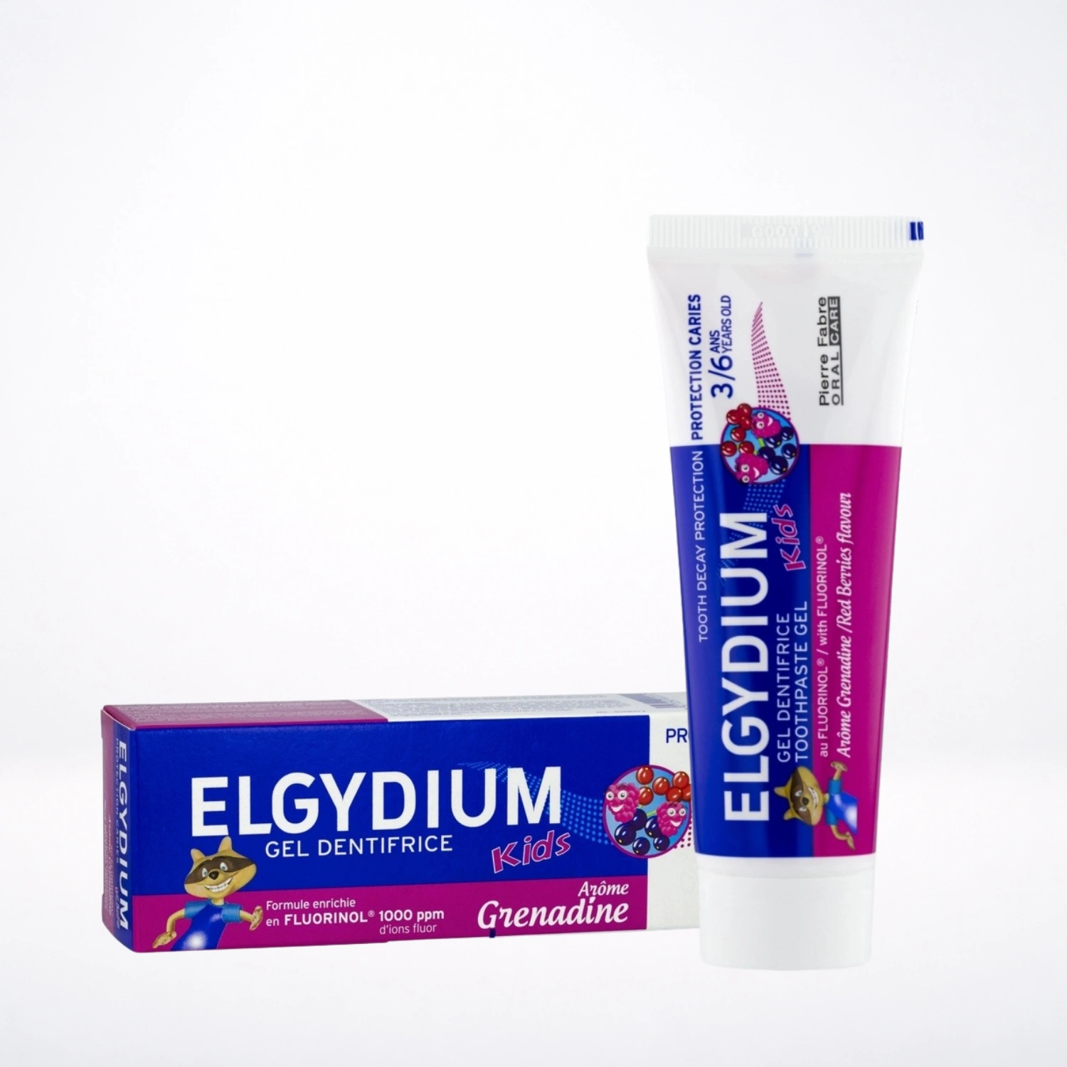 ELGYDIUM – Dentifrice Kids Grenadine 3-6ans Protection Caries – 50ml