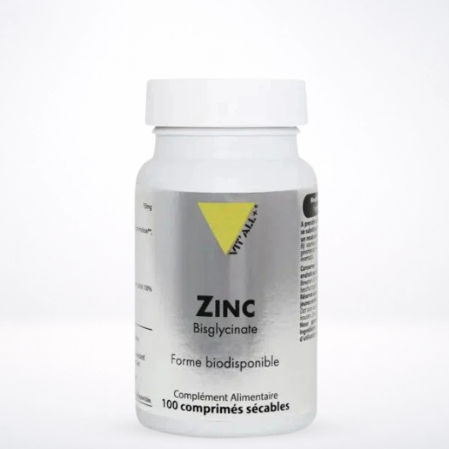 VITALL+ Zinc 30mg 100 Comprimés Complément Alimentaire Immunité Peau