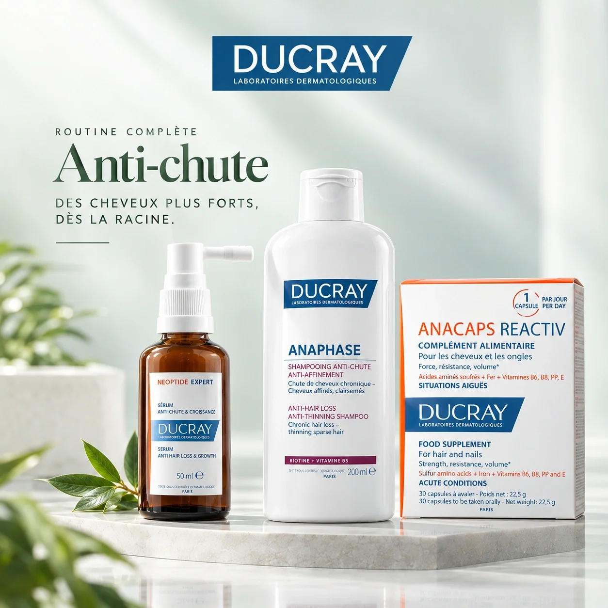 Pack Ducray SOS Chute – Cheveux Plus Forts dès la 1ère Utilisation