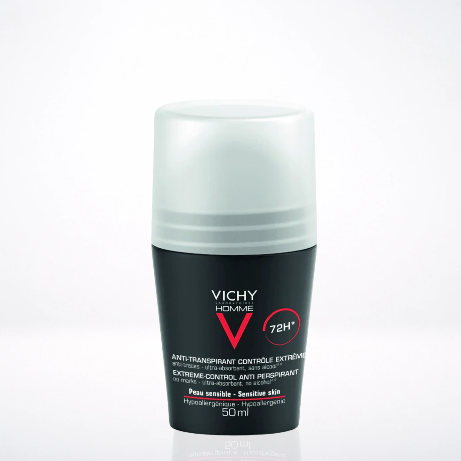 VICHY Homme Déodorant Bille Anti-Transpirant 72H Longue Durée 50ml