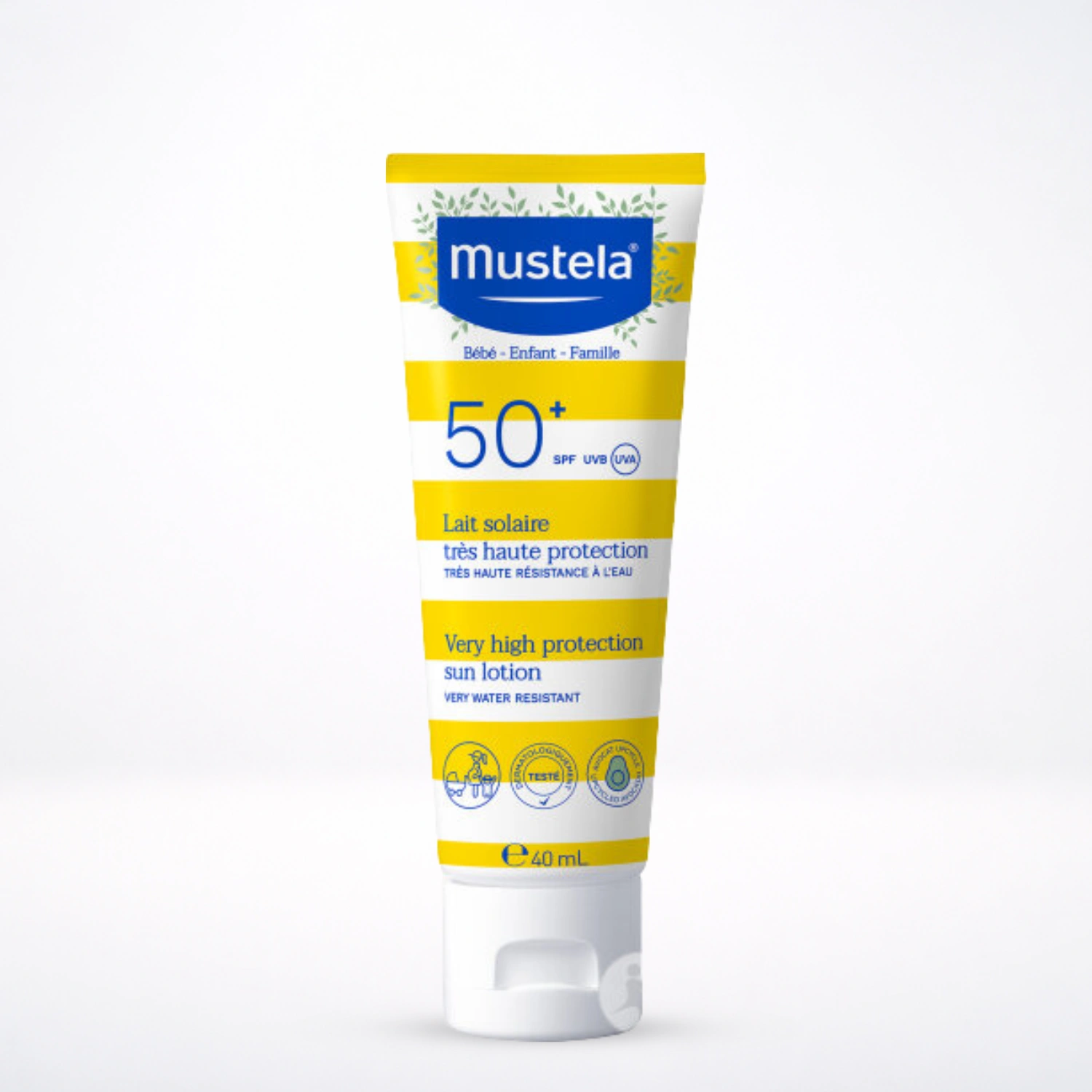 Mustela Lait Solaire Très Haute Protection SPF 50+ Bébé Enfant Anti UVA UVB Résistant Eau