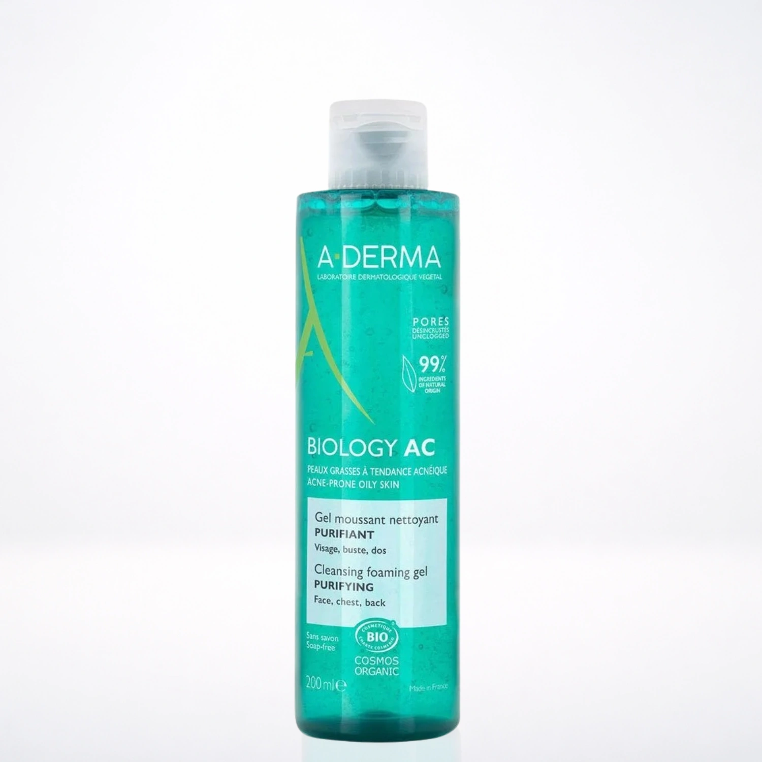 ADERMA BIOLOGY AC Gel Moussant Nettoyant Purifiant 200ml - Peaux Acnéiques