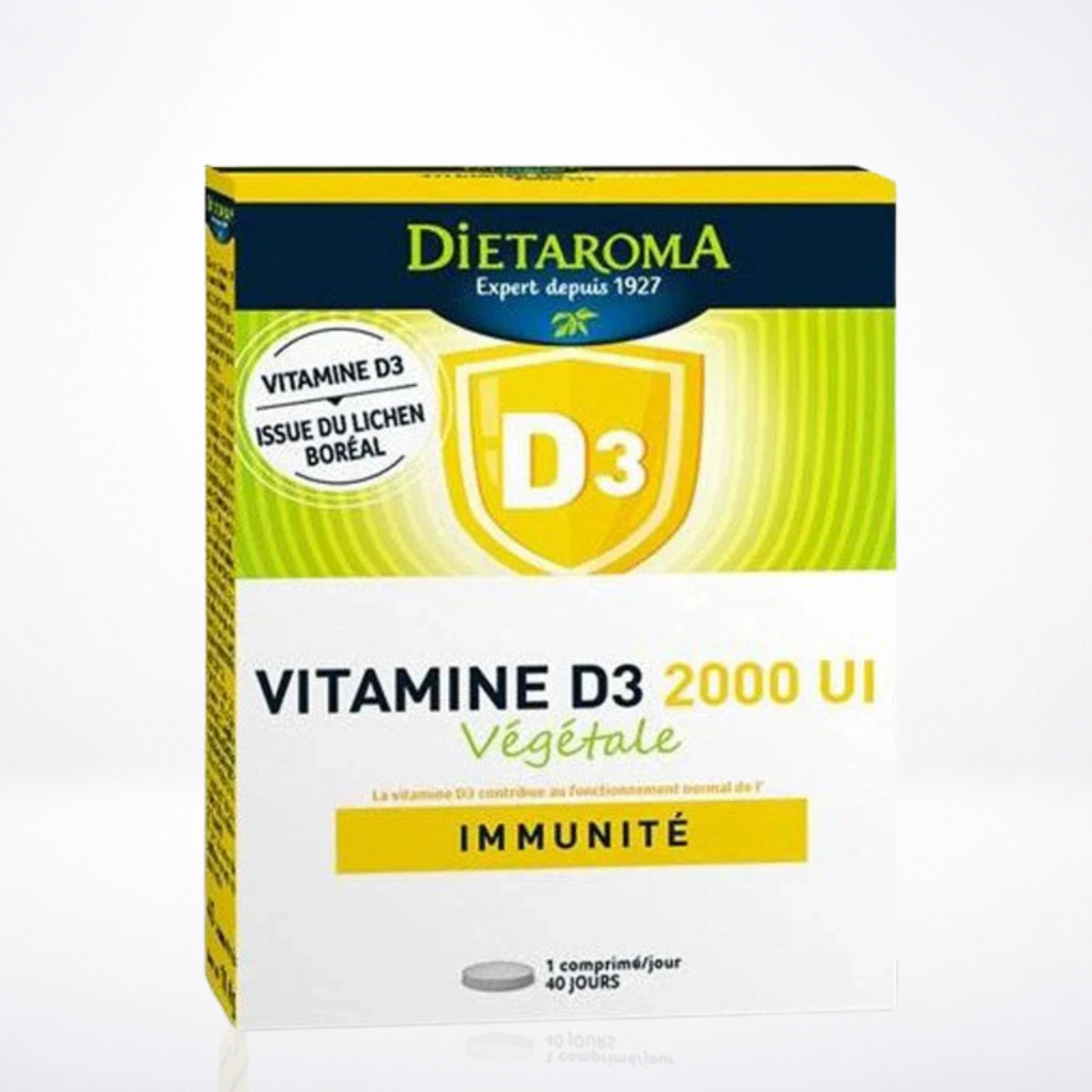 DIETAROMA Vitamine D3 2000 UI Végétale 40 Comprimés