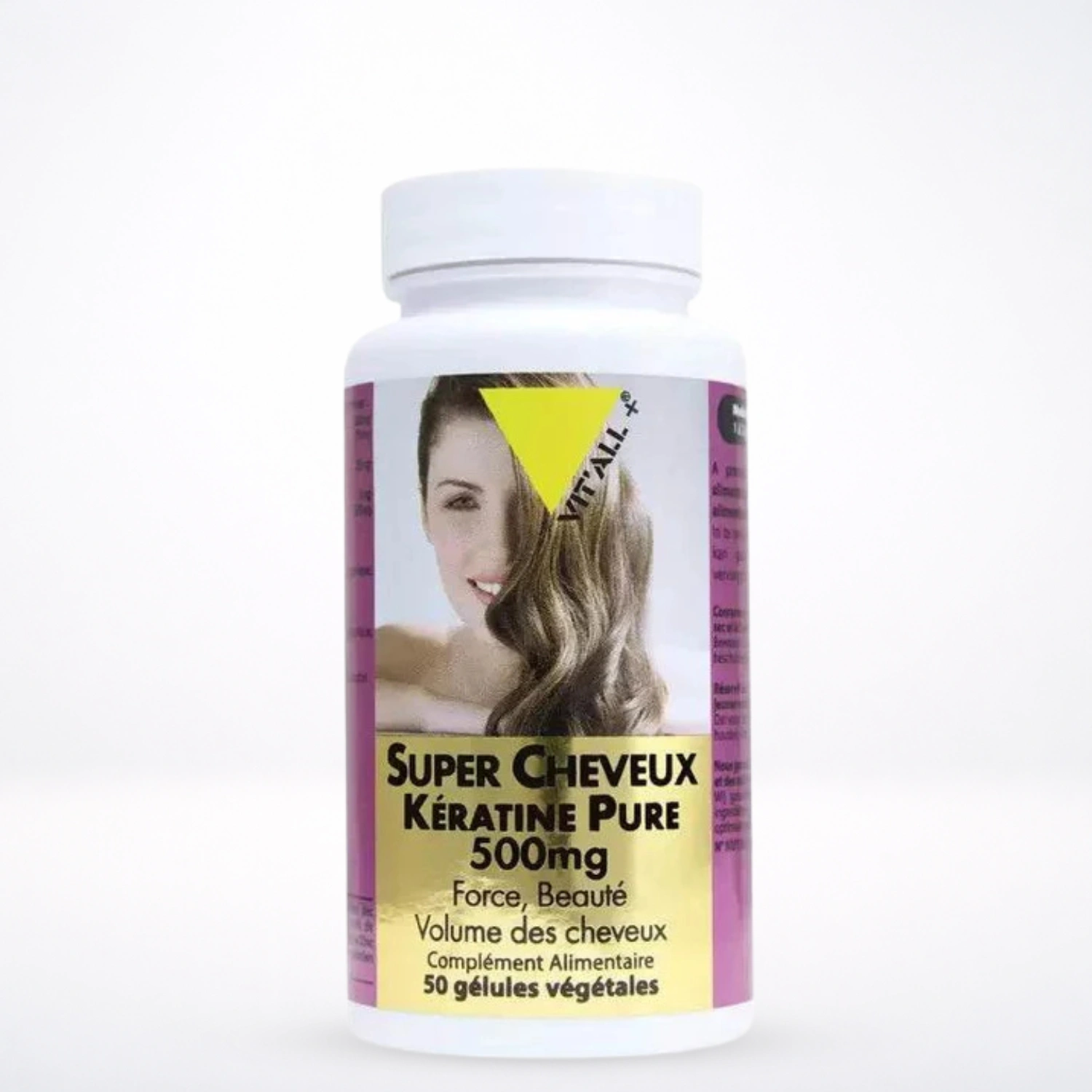 VITALL+ Super Cheveux Kératine Pure 500mg Boite 50 Gélules