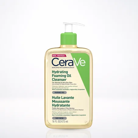 CERAVE – Huile Lavante Moussante Hydratante Peau Normale à Très Sèche