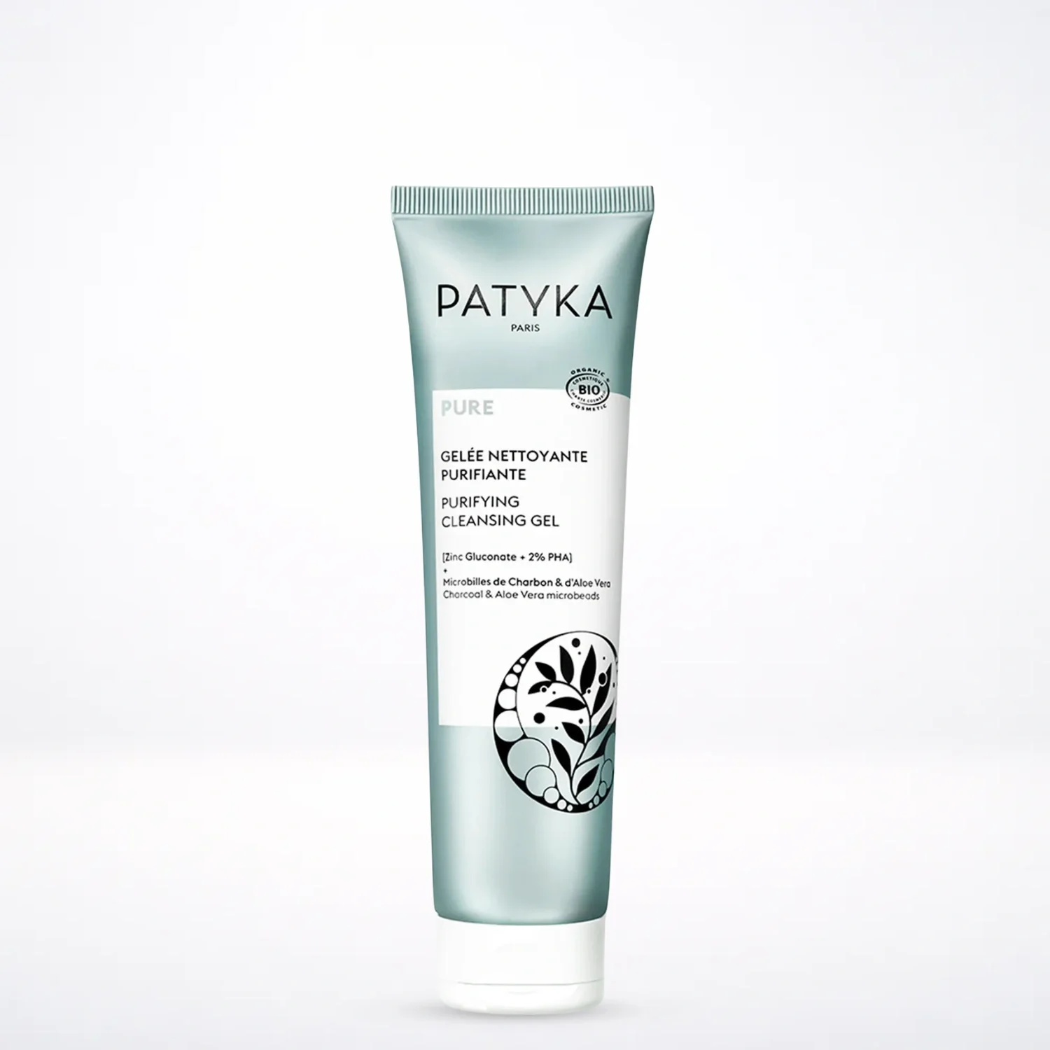PATYKA Gelée Nettoyante Purifiante 150ml Charbon Bardane Bio Peaux Mixtes