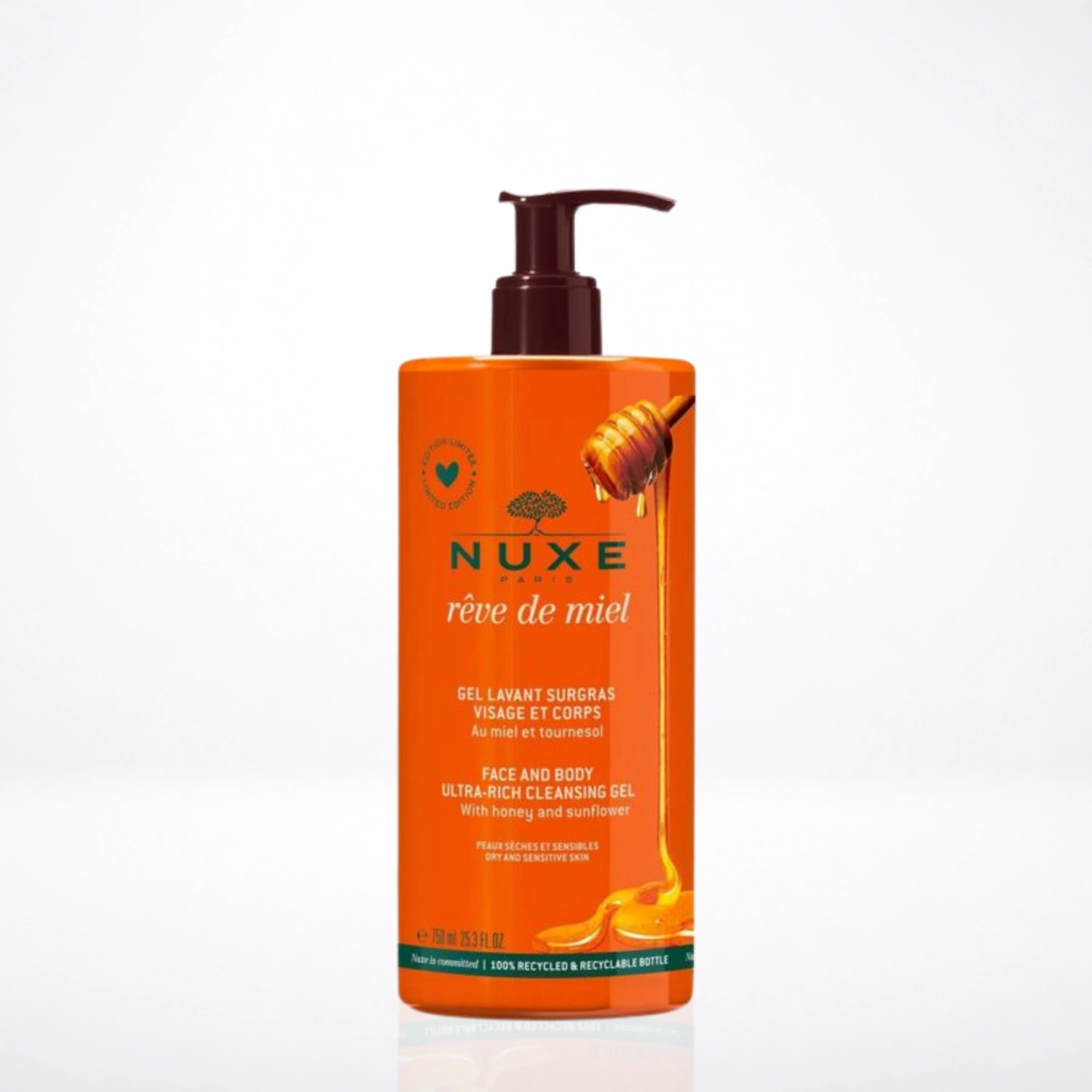 NUXE Rêve de Miel Gel Lavant Surgras Visage et Corps 750ml