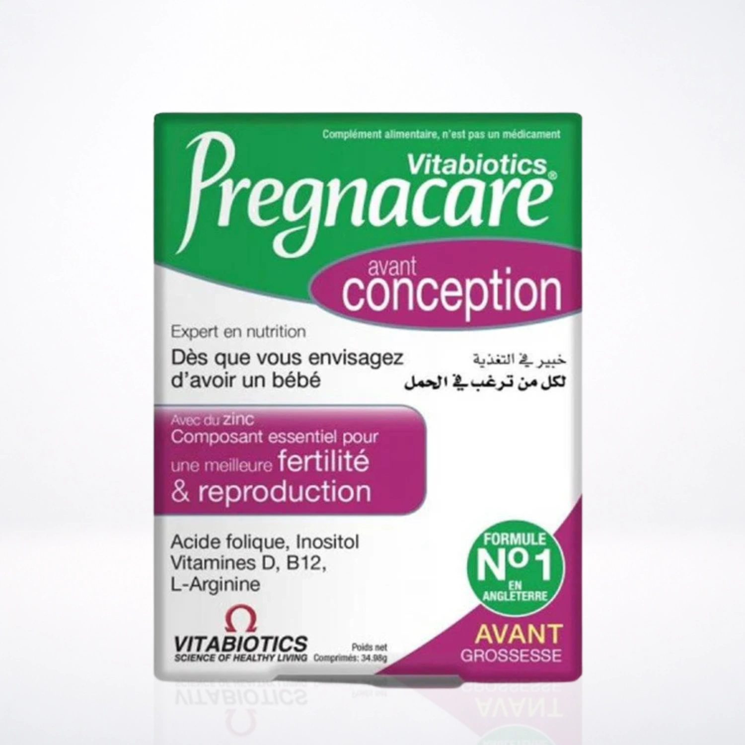 VITABIOTICS Pregnacare avant Conception 30 Comprimés Fertilité Acide Folique Inositol Zinc