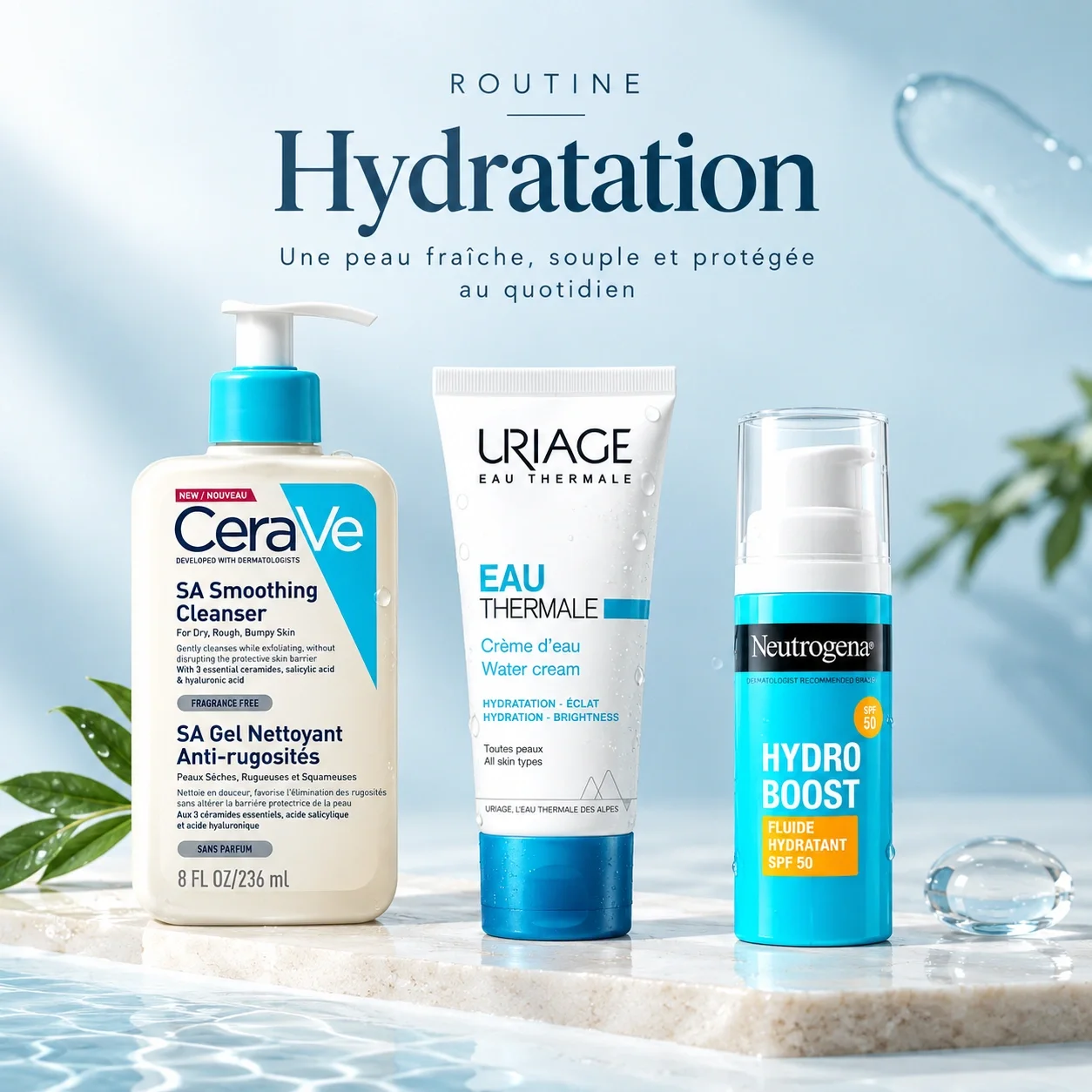 Routine Hydratation Complète — Nettoyer, hydrater et protéger la peau au quotidien