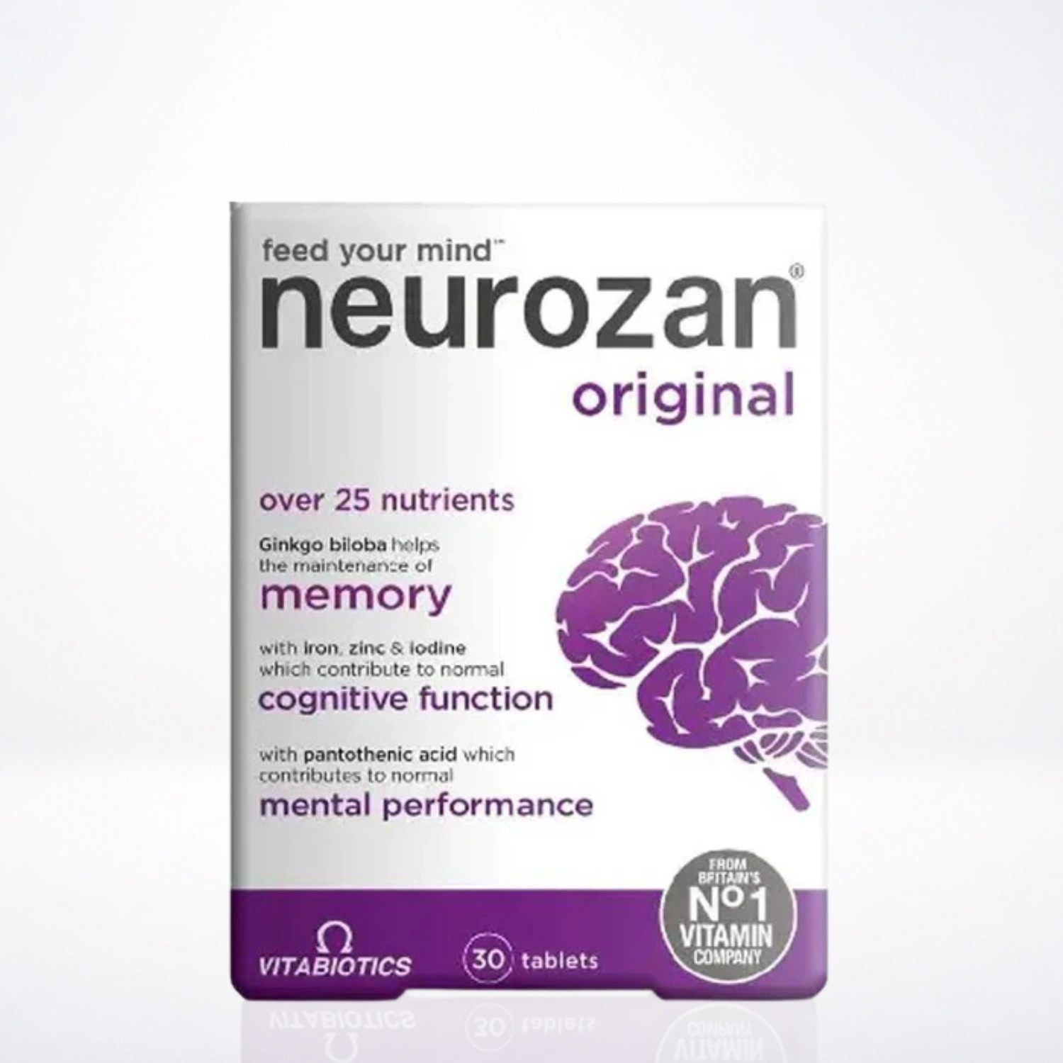 VITABIOTICS Neurozan 30 Capsules 22 Nutriments Ginkgo Biloba Mémoire Concentration