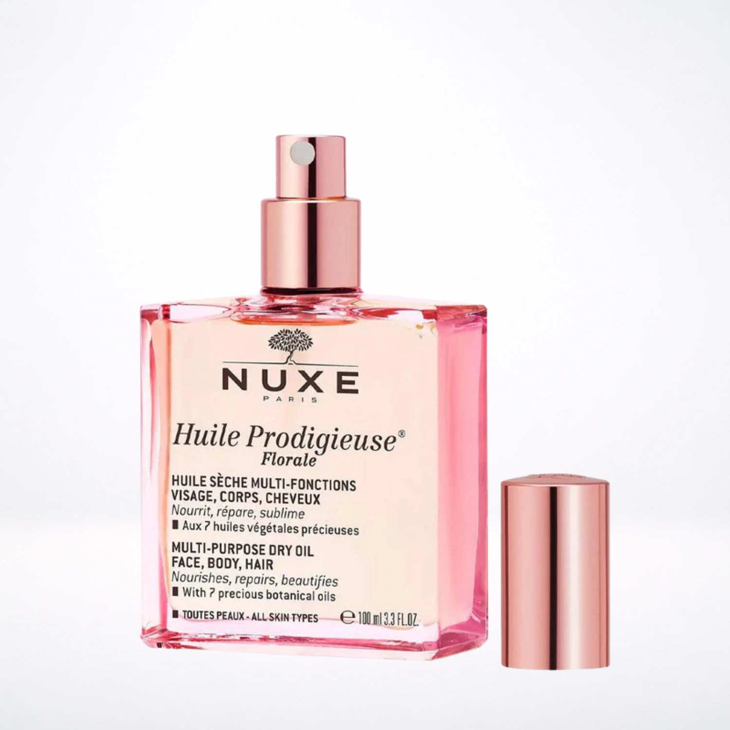 NUXE Huile Prodigieuse Florale Sèche 100ml 6 Huiles Précieuses Vitamine E Parfum Floral Multi-Usage