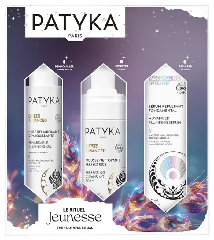 PATYKA Coffret Rituel Jeunesse + Huile Démaquillante + Mousse Nettoyante + Sérum Bio