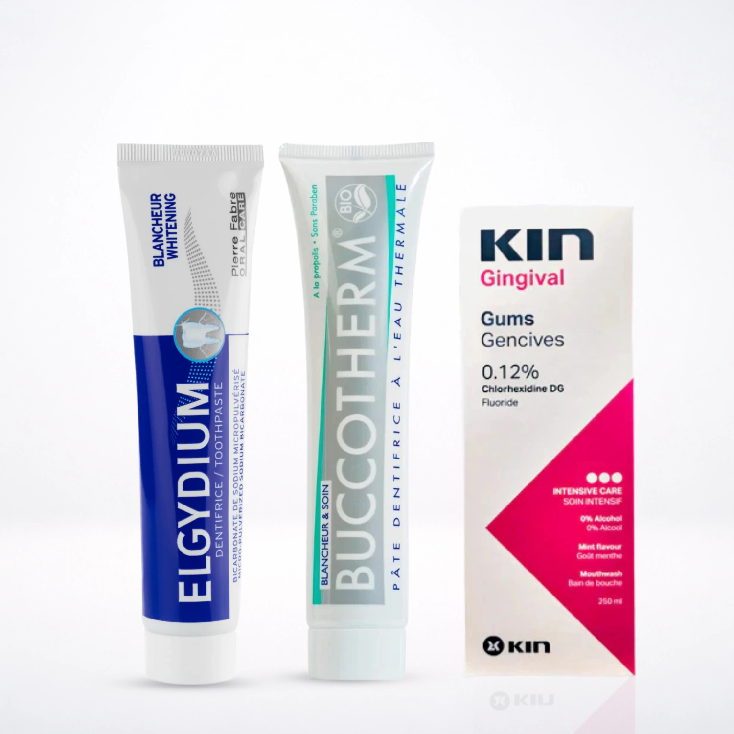 Routine Blancheur Expert :  Elgydium + Buccotherm BIO + KIN Gingival