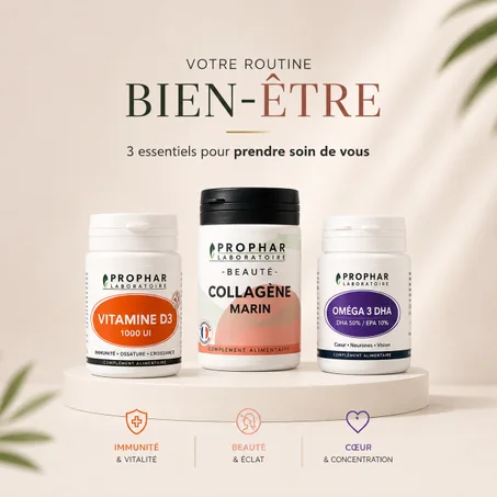 Pack Bien-Être Prophar | Vitamine D3, Collagène Marin, Oméga 3 DHA