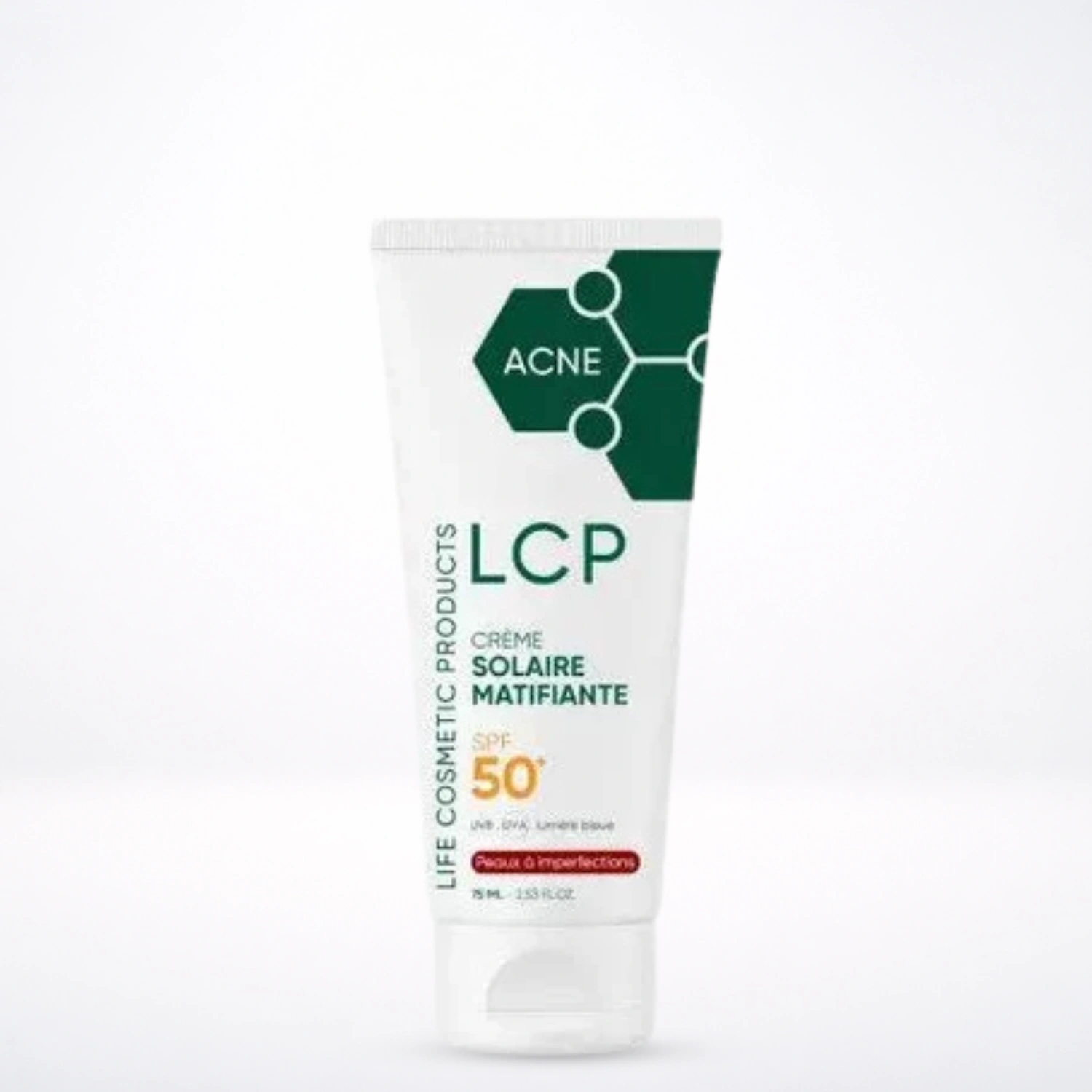 LCP Acné Crème Solaire Matifiante SPF50+ 75ml Crème Solaire Anti-Imperfections Peaux Grasses
