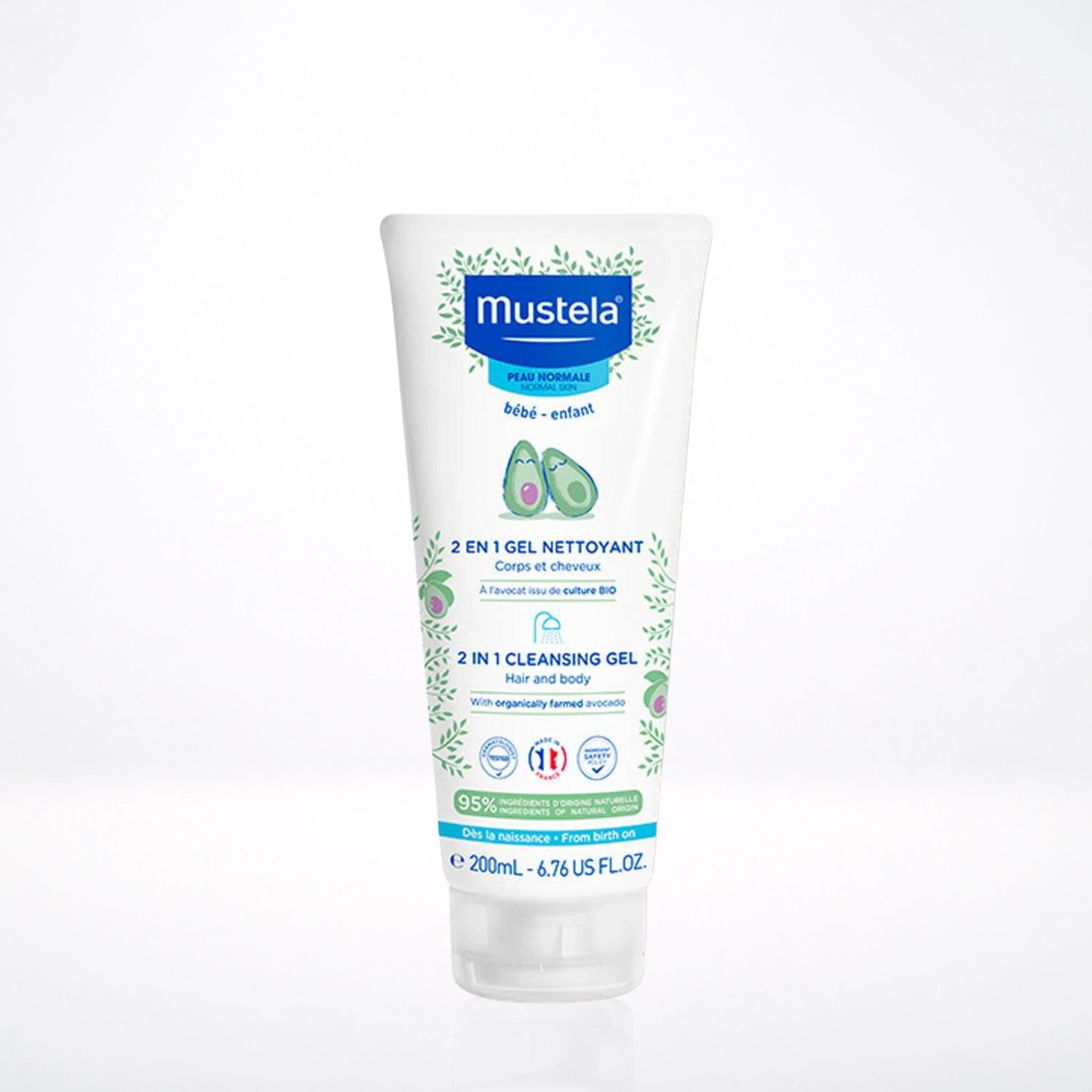 Mustela Gel Nettoyant 2 en 1 à l'avocat BIO 200ml