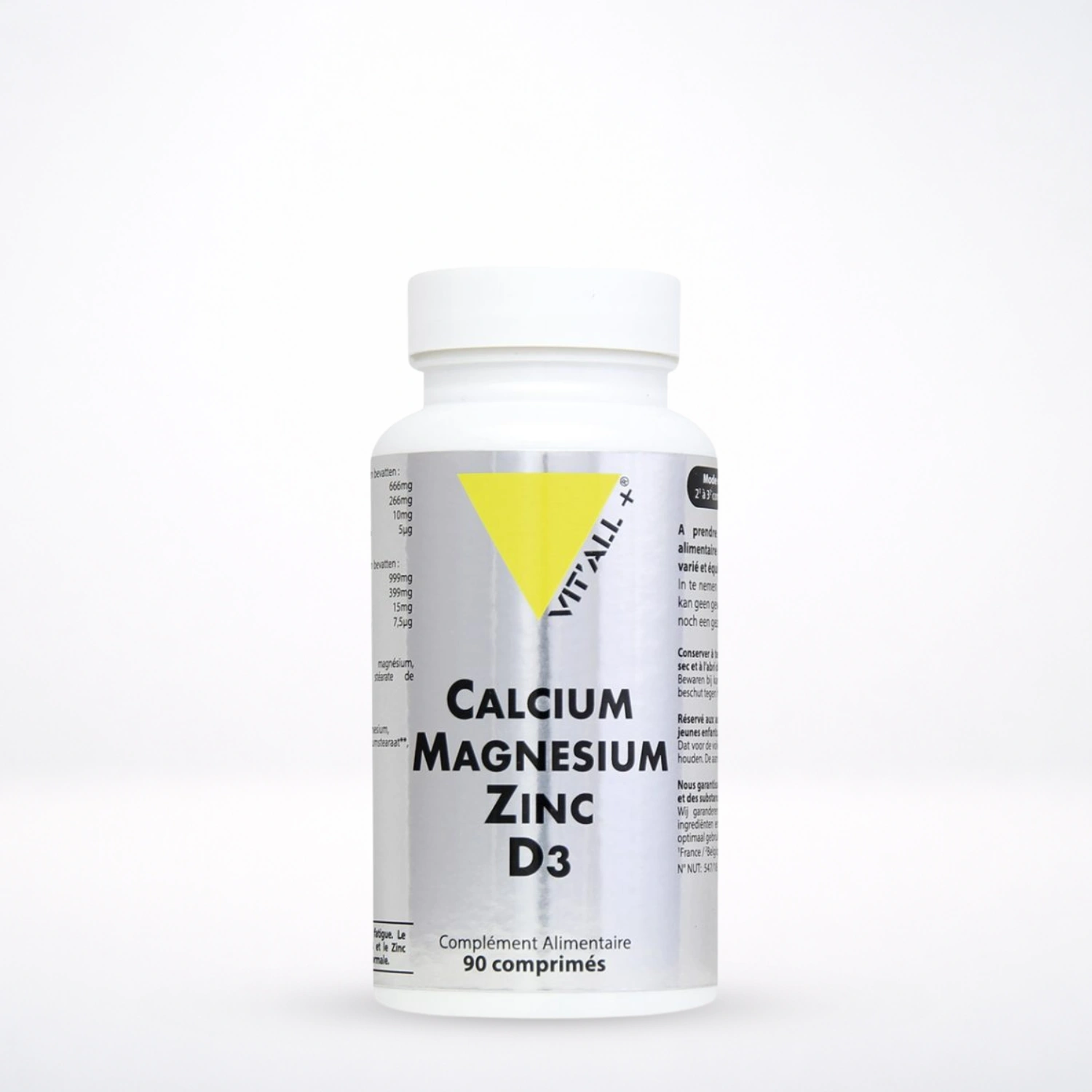 VITALL+ Calcium Magnésium Zinc D3 90 Comprimés
