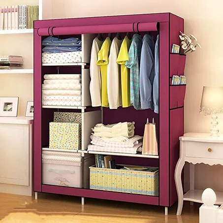 خزانة ملابس من القماش لتخزين الملابس مقاومة للغبار سهلة التركيب