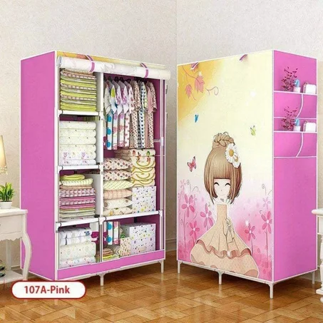 خزانة ملابس أطفال من القماش لتخزين الملابس مقاومة للغبار سهلة التركيب