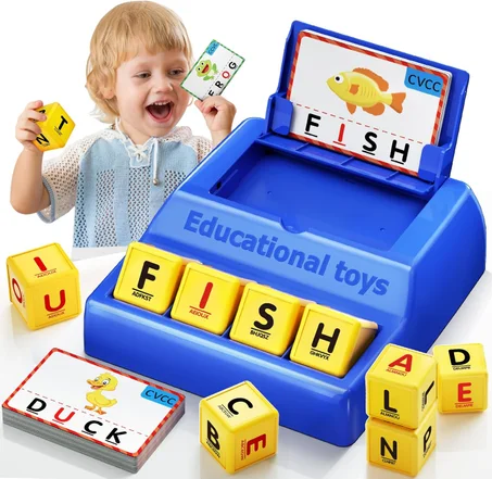 Juego de emparejar letras Montessori para niños de 3 a 8 años | Juguetes educativos de ortografía con función de almacenamiento | Regalos de Navidad y cumpleaños para niños de 3 4 5 6 años, n