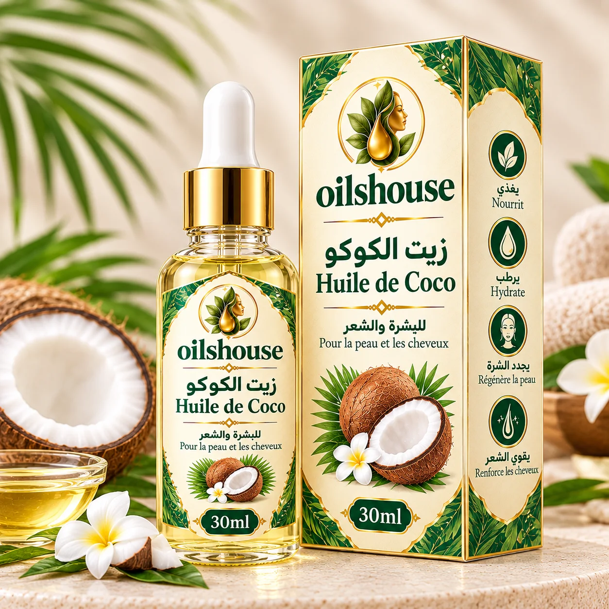 زيت الكوكو  30ml  Huile de Coco