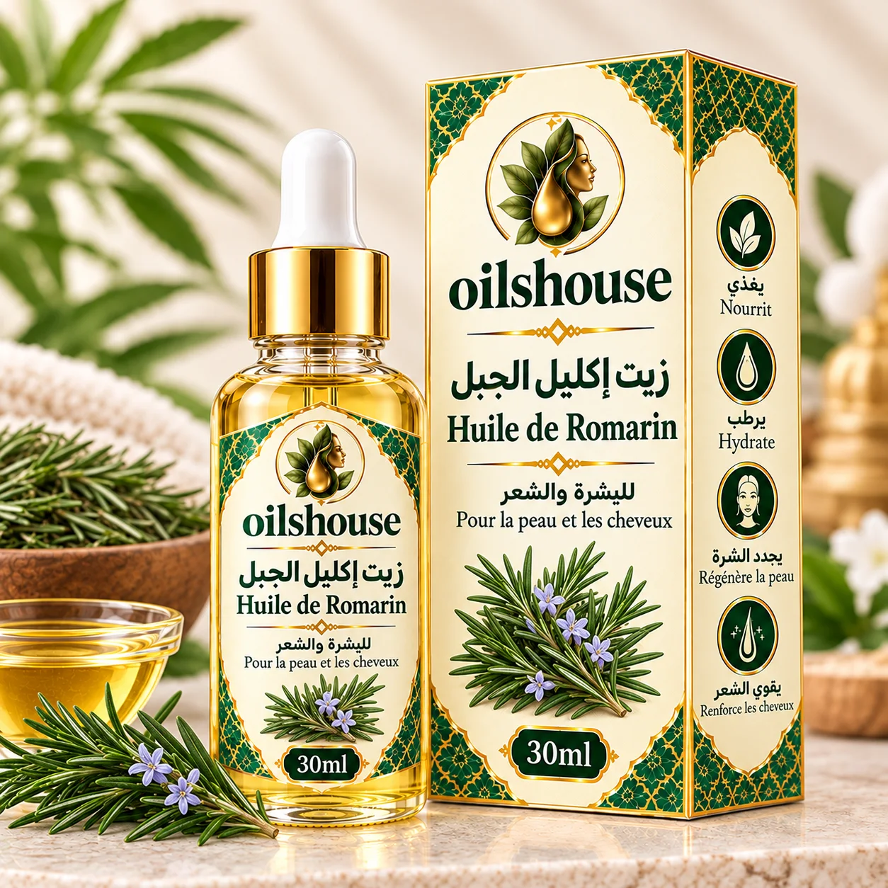 زيت اكليل الجبل Huile De Romarin 30ml