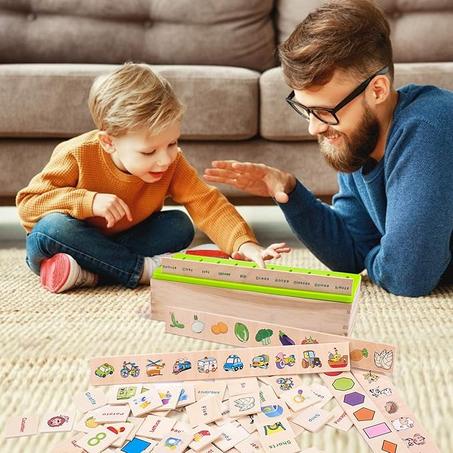 العاب مونتيسوري الخشبية لانشطة تعلم الصغار صندوق فرز تعليمية لرياض الاطفال وقبل المدرسة للتوحد المهارات الحركية للبنات والاولاد بعمر 1 2 3 4 سنوات هدية لعيد ميلاد الطفل من اوغتوي