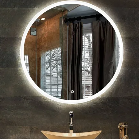 مرايا دائرية مضيئة للديكور