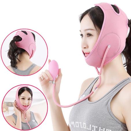 مشد طبي للوجه والذقن المزدوج القابل للنفخ