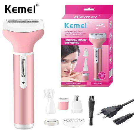 لحلاقة.الجديدة كلي  Kemei Multifunctional 4in1 Rechargeable Women Body😍 KEMEI KM- 6637😍Kemei