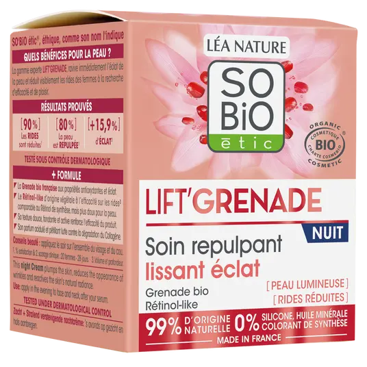 So Bio Soin de Nuit Repulpant Lissant Éclat 50Ml