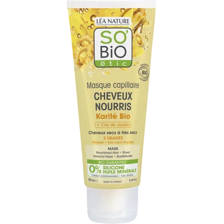 So Bio Masque Karité et Cire de Jojoba 200Ml