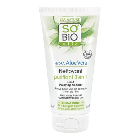 Gel nettoyant purifiant 3 en 1 – Aloe vera