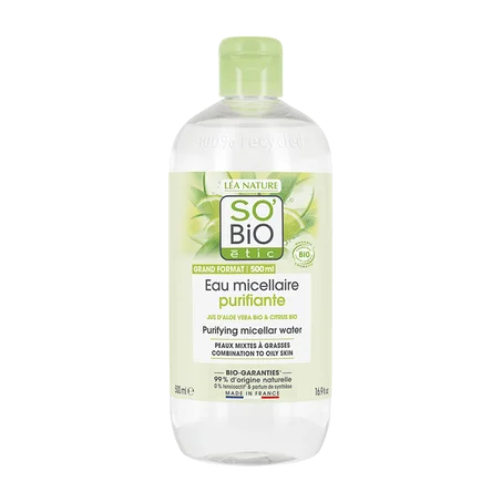 Eau micellaire Aloe Vera et extrait de citron vert
