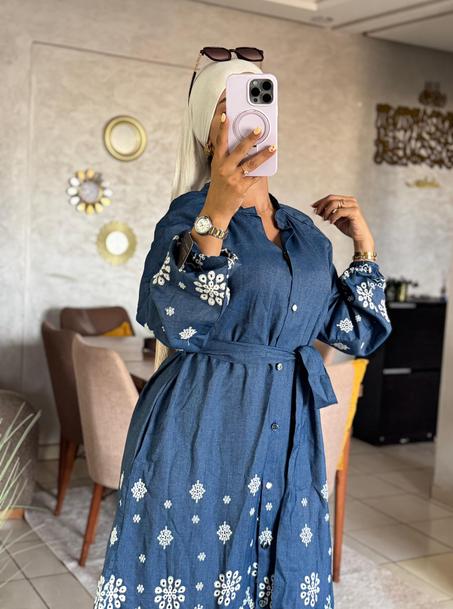 فستان لولان دجين مطرز