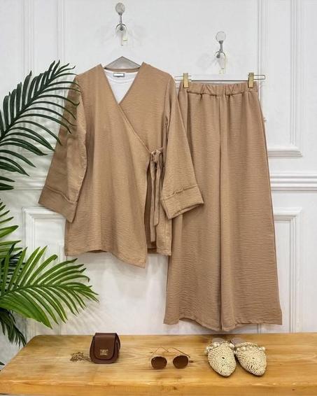 مجموعة 3 قطع كريب مكرش